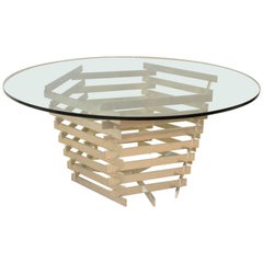 Vintage Stacked Aluminum Dining Room Table Base by Paul Mayen