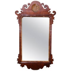 Queen Anne Mahogany Mirror with Scalloped Crest