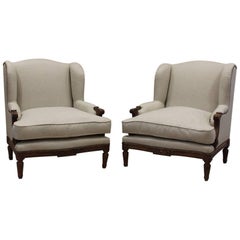 Pair of Louis XVI Revival Walnut Armchairs