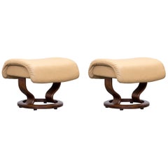 Ekornes Stressless Spirit Designer Footstool Leather Brown Couch Modern