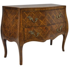 Italian Bombe Commode Chest Parquetry Inlaid French Louis XV Style