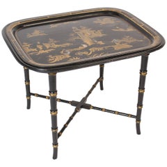 English Regency Chinoiserie Style Tole Tray Table