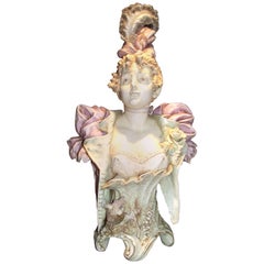 Antique Terplitz Porcelain  Bust, Austrian Porcelain Lady Bust
