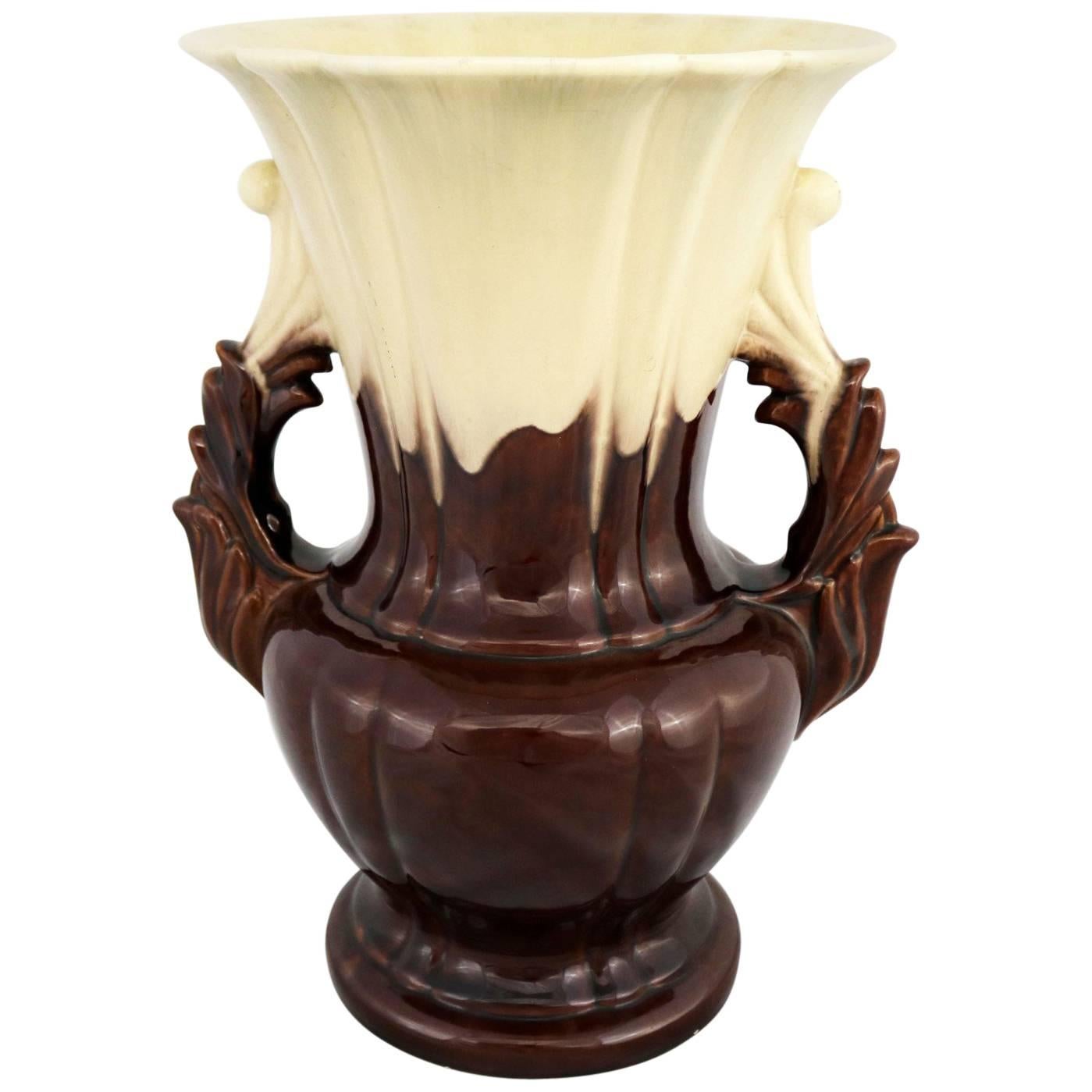 Vase de sol monumental en céramique allemande de style classique S et G Keramik