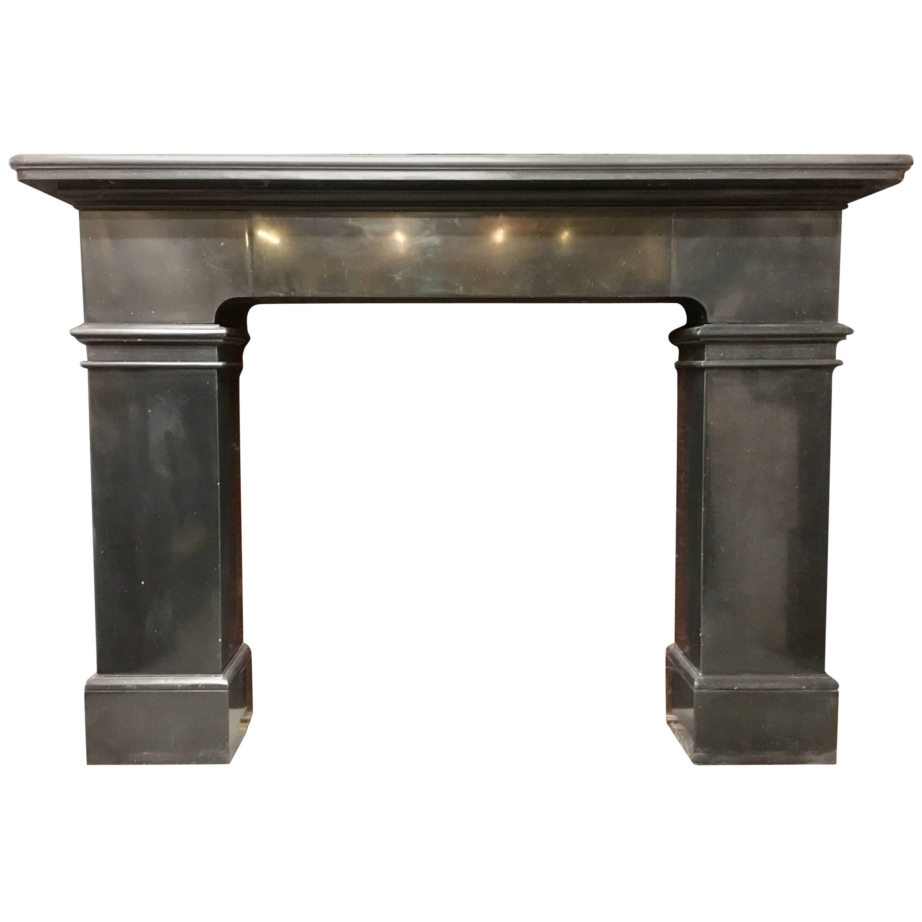 19th Century  Victorian Black Marble Fireplace Surround