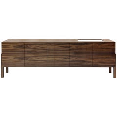 "Lina" Modernist Style Woodwork Natural Walnut Credenza with Drawer