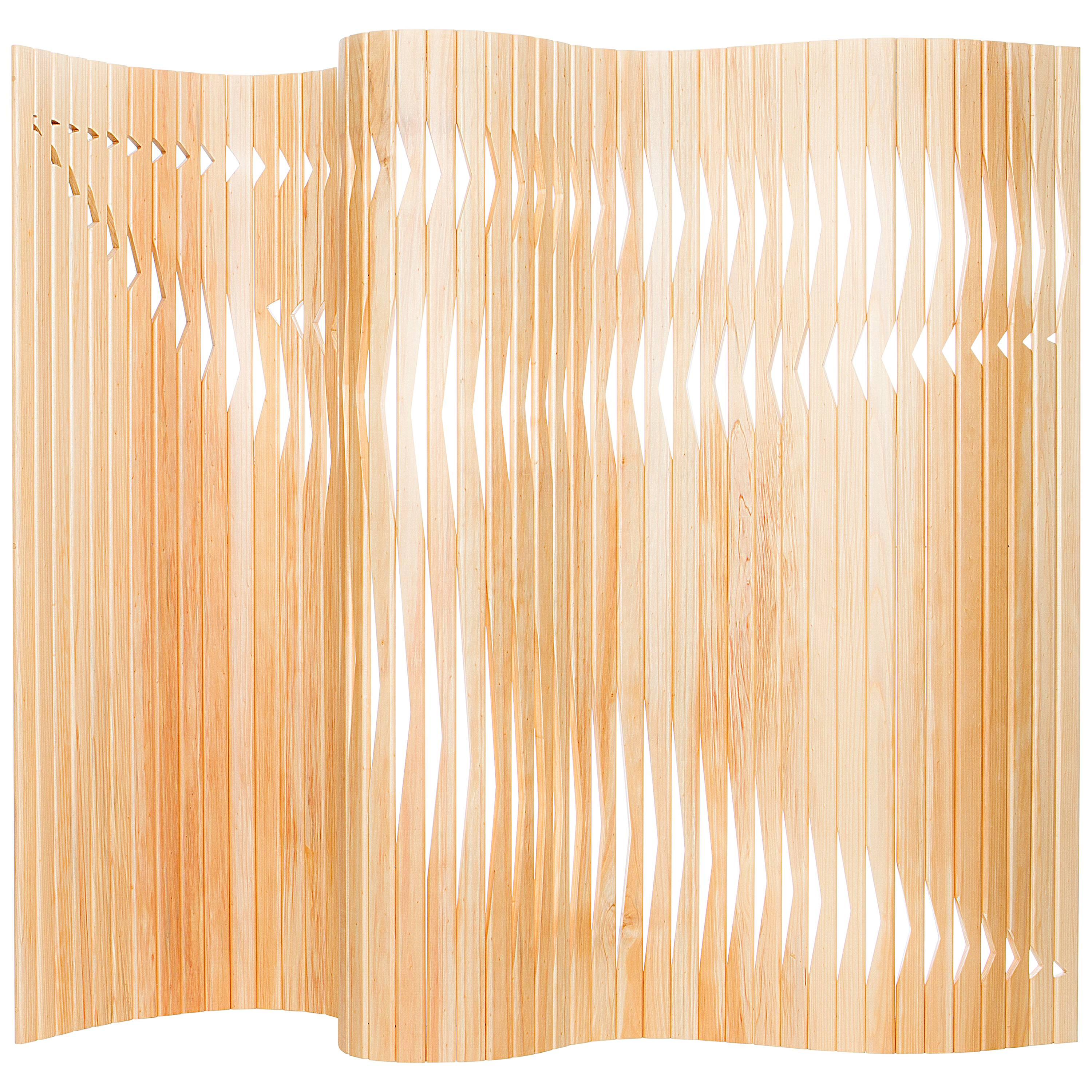 Wood Partition Screen, Foldable, Flexible, Brazilian Design For Sale