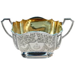 Victorian Silver Batchelor’s Sugar Bowl By Atkin Brothers of Sheffield 1895