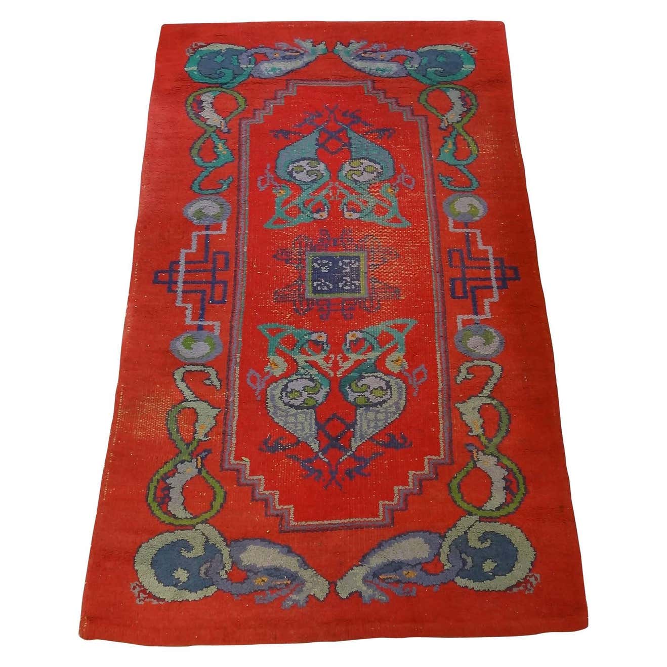 Irish Arts and Crafts Celtic Dun Emer Guild Rug Carpet, circa 1900 For ...