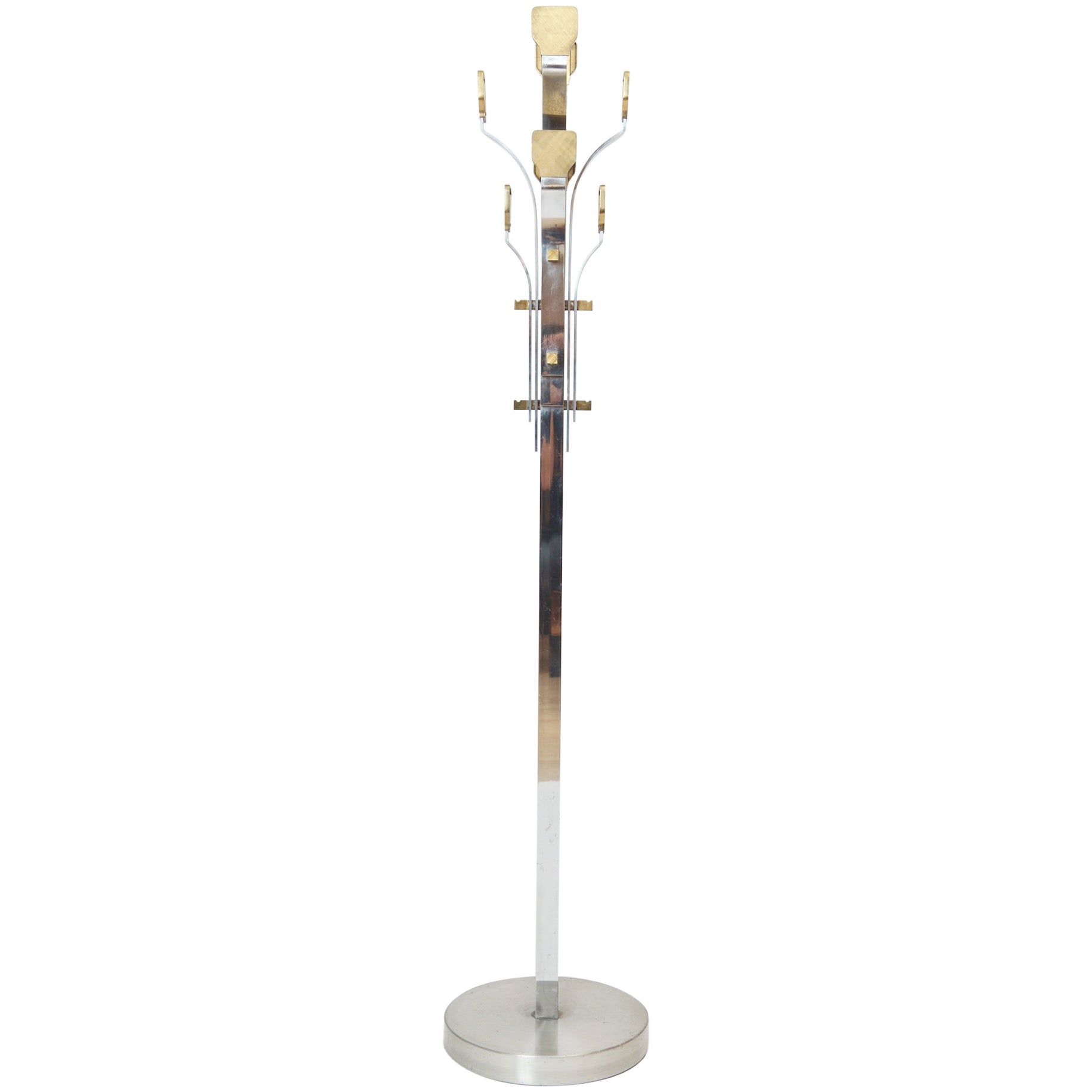 Plexiglass Regency Coat Stand With Brass, Belgium, 1970 For Sale Plexiglass Regency Coat Stand With Brass, Belgium, 1970 For Sale