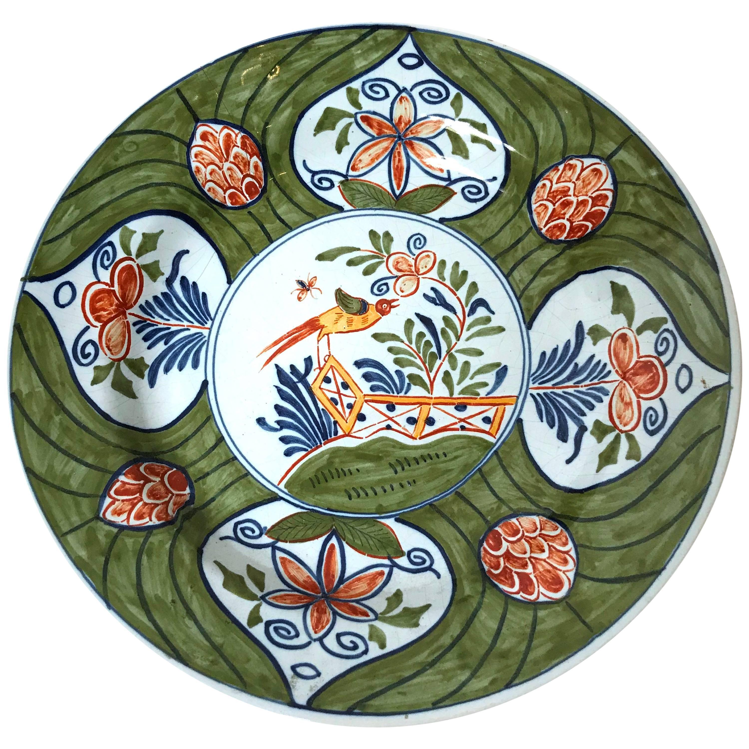18th Century Polychrome Delft Charger, Dutch