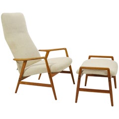 Alf Svensson Kontour Reclining Lounge Chair and Ottoman