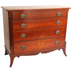 Antique Early 19th Century Cherry Federal Eagle Inlaid Chest of Drawers