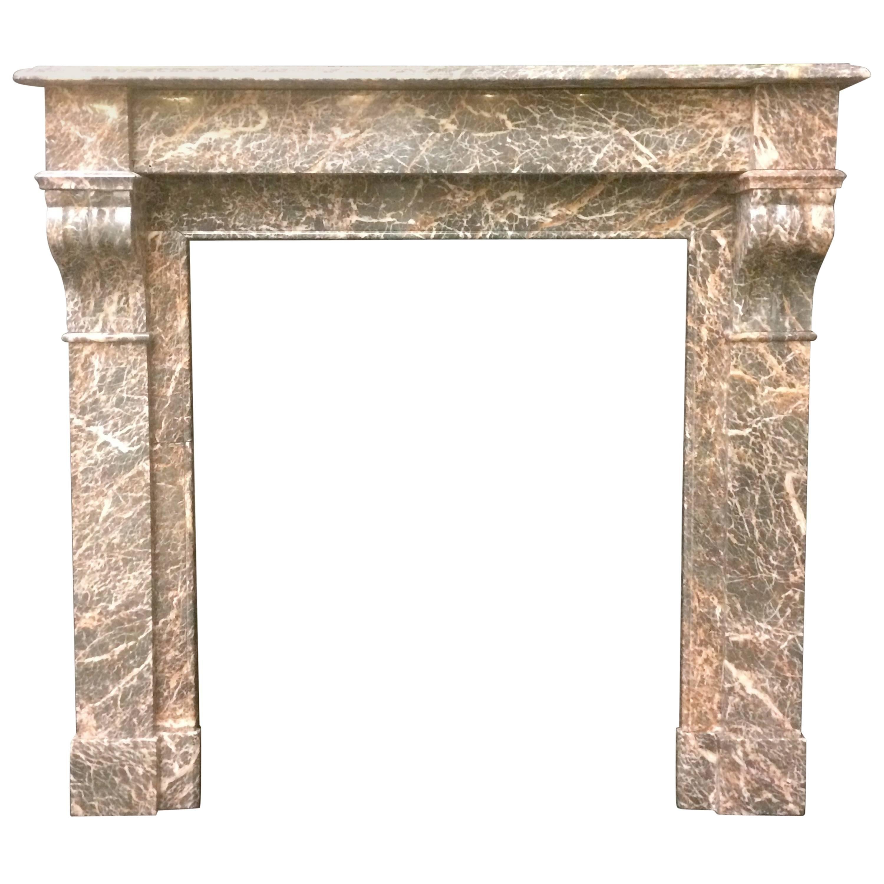 Antique Victorian French Marble Fireplace Surround For Sale