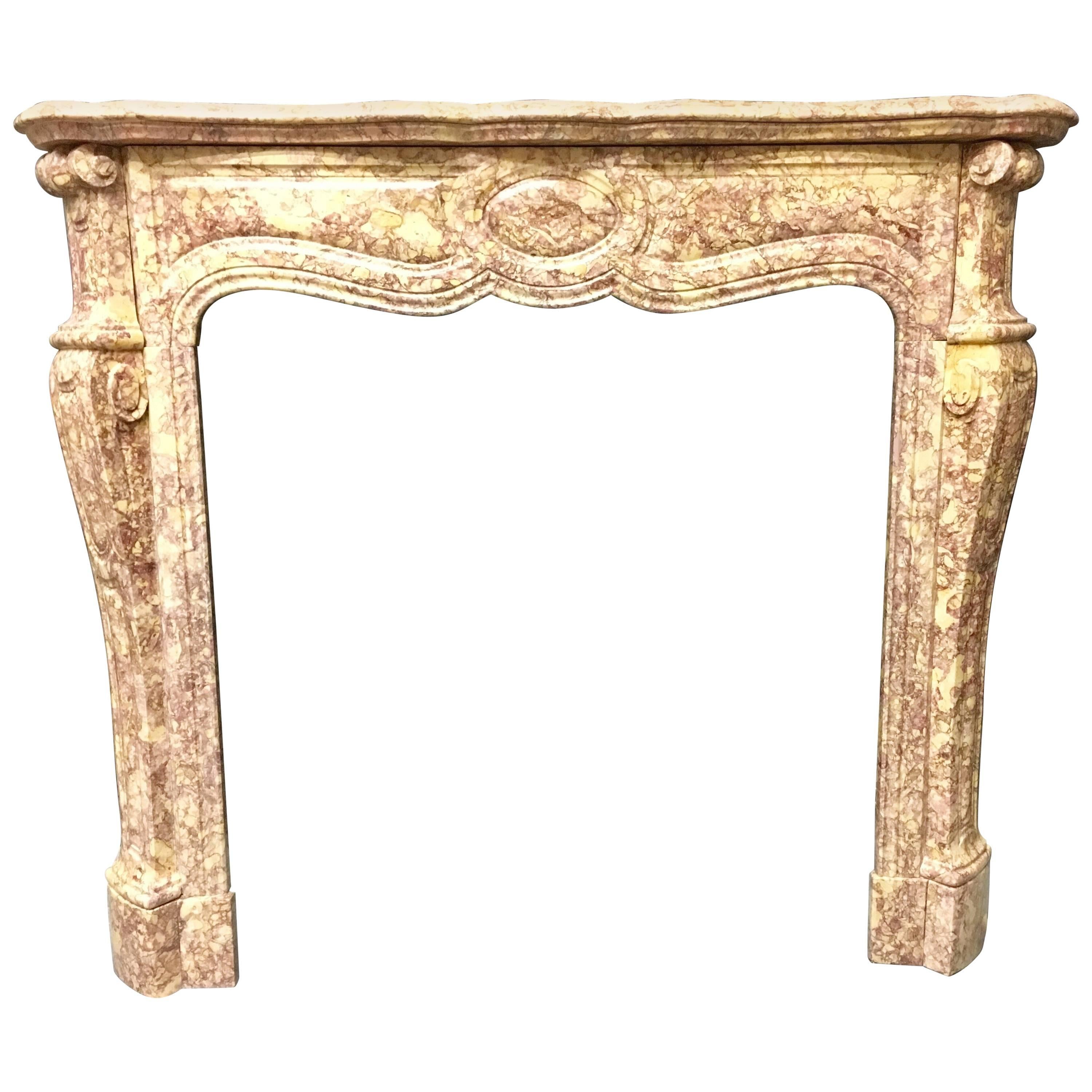 Antique Victorian French Marble Fireplace Surround For Sale