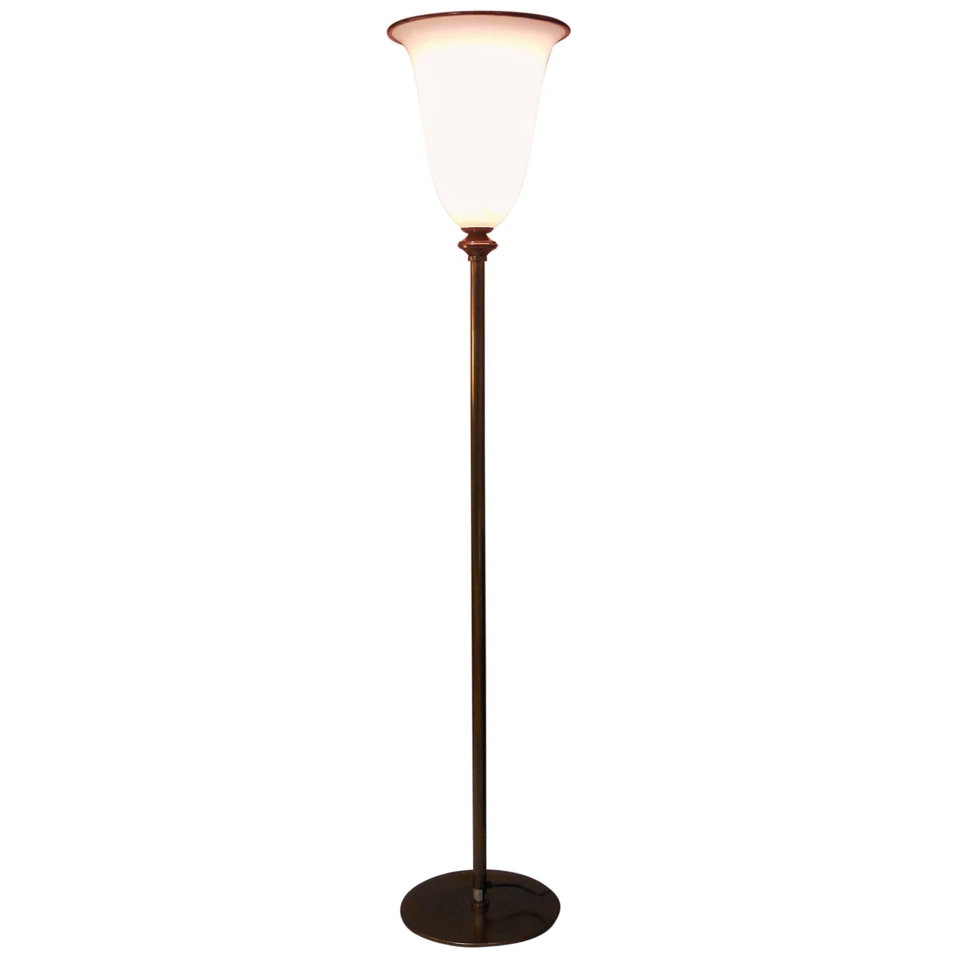 Borovier and Toso Art Glass Floor Lamp Torchiere