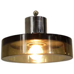 Ceiling Lamp Designed for Seguso Metal Glass Vintage, Italy, 1960s