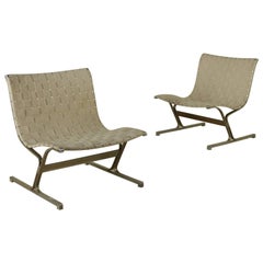 Pair of Armchairs Designed for ICF Steel Manufactured in Italy, 1970s