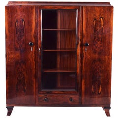 Mueble de cocobolo, restaurado a alto brillo fabricado en Francia por Jules Leleu, Art Decó