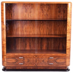 Antique ArtDeco Walnut Display Cabinet from Czechoslovakia by Jindrich Halabala