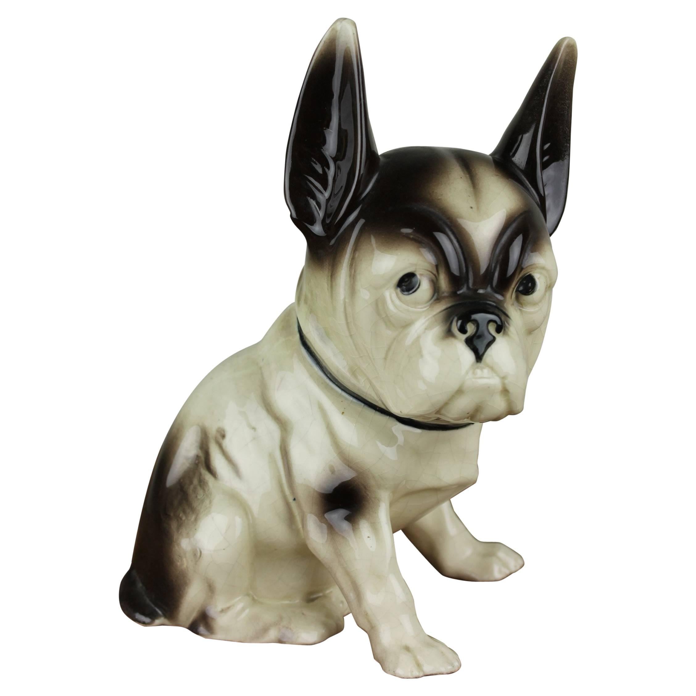 Art Deco  Porcelain French Bulldog Figurine , Germany 