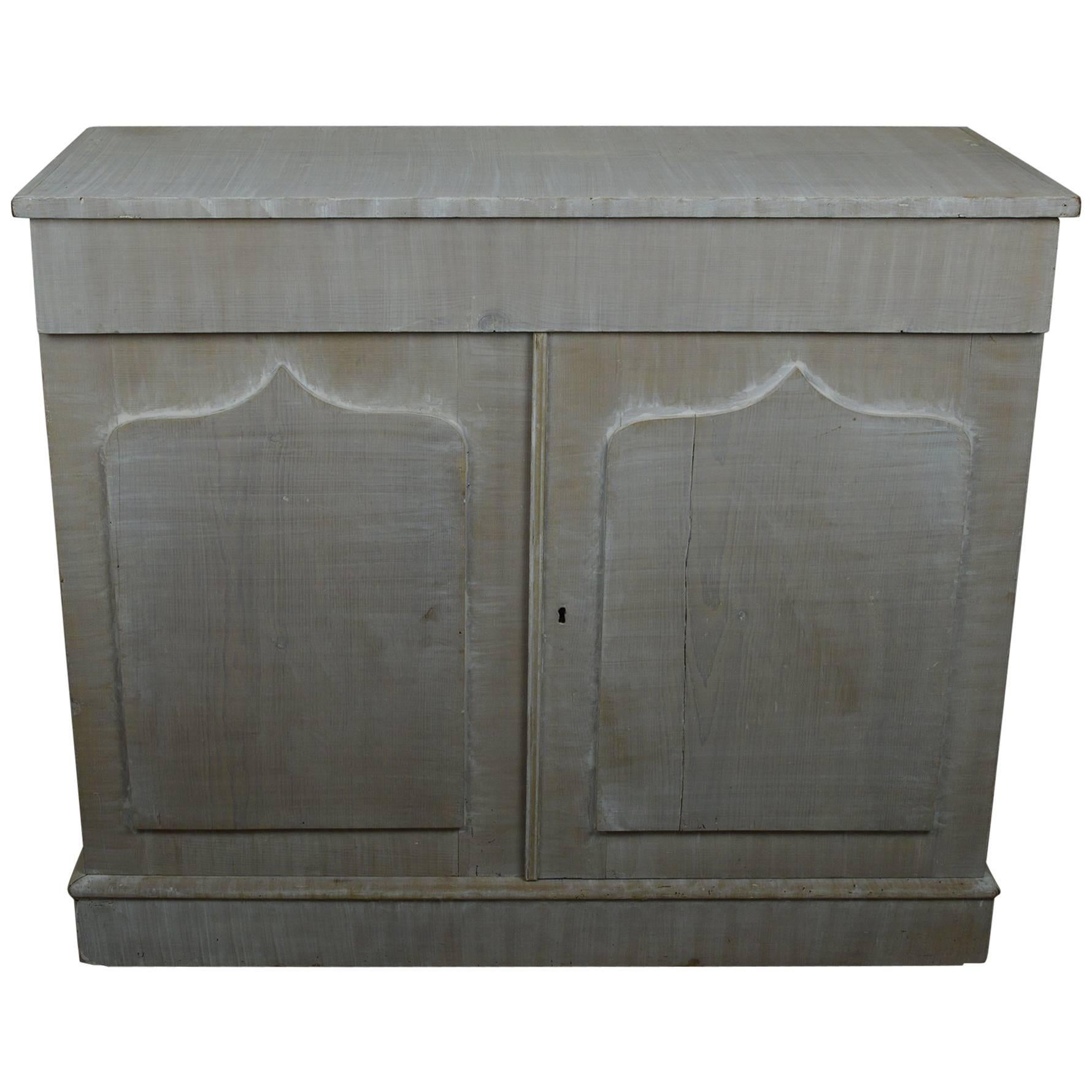 Antique White Painted Cupboard or Buffet, English 19th Century