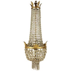 Small 19th Century French Gilt-Bronze and Cut-Crystal Chandelier
