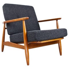 Danish Lounge Set in Elm and New Upholstered, 1960s in Manner of Finn Juhl