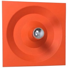 Orange Pop Art Metal Wall Light by Klaus Hempel for Kaiser Leuchten, 1970s