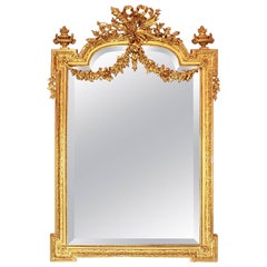 19th Century Louis XVI Style Giltwood Wall Mirror