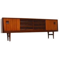 1960s Zebrano and Walnut Vintage Sideboard