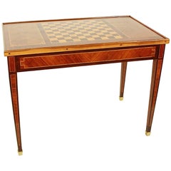 Antique 19th Century Marquetry Tric Trac Game Table