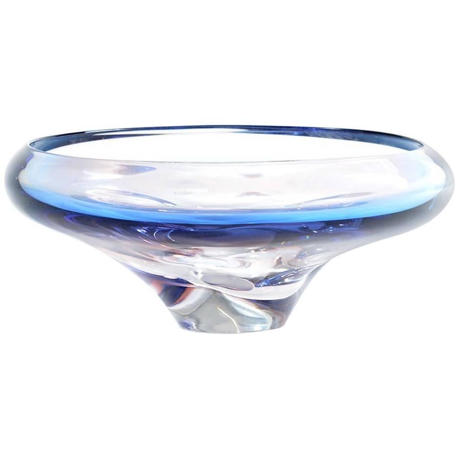 Round Art Glass Bowl by Frantisek Zemek, Czechoslovakia, circa 1960 For Sale