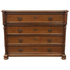 Antique Large 19th Century Louis Philippe Period Bookmatched Commode Chest