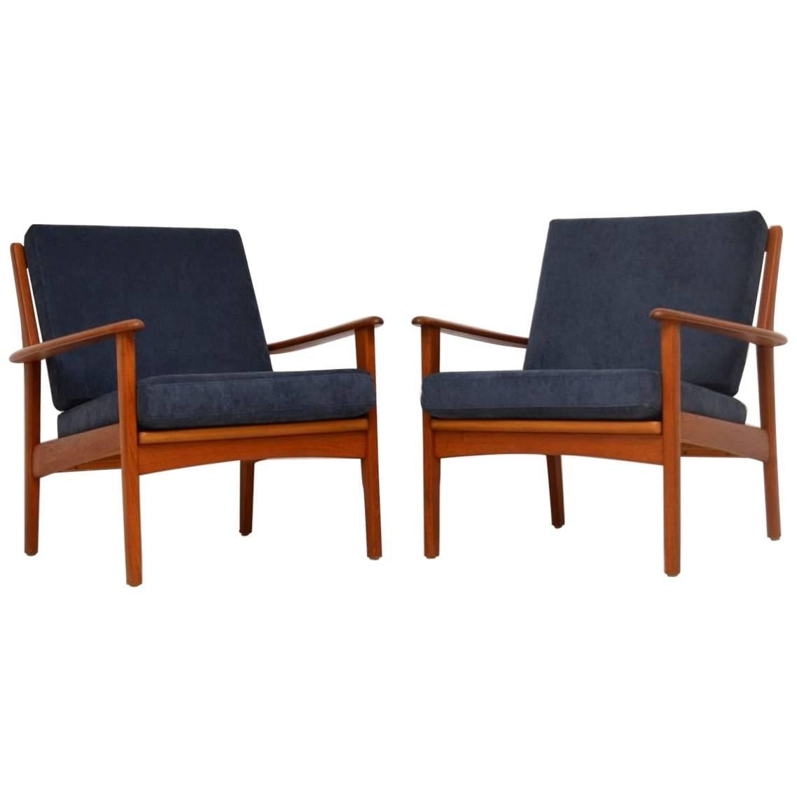 1960s Pair of Swedish Teak Vintage Armchairs