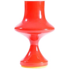 Midcentury Red Glass Table Lamp by Stefan Tabery for OPP Jihlava, 1960s