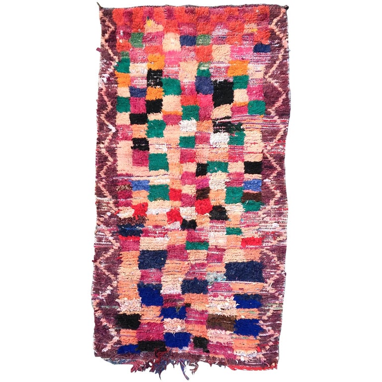 Vintage Moroccan Rag Rug For Sale at 1stdibs