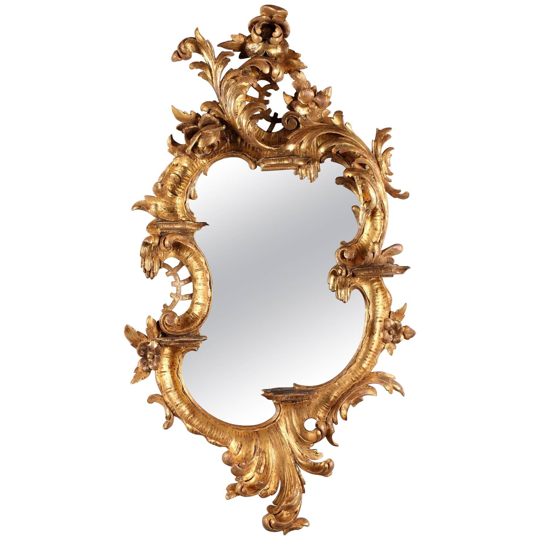18th Century Venetian Giltwood Mirror with Consoles