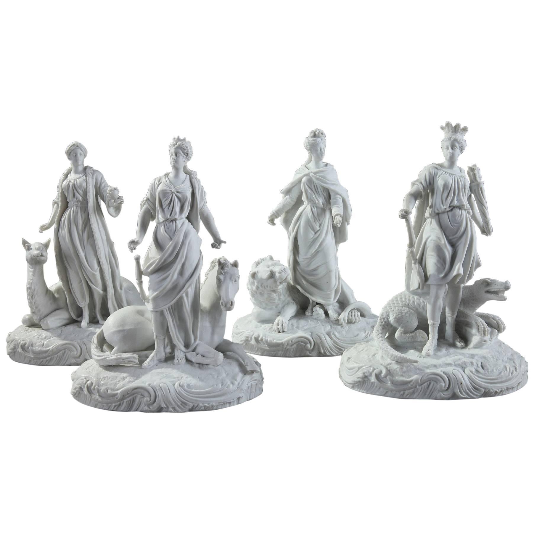 19th Century Bisque Sculptures of the Four Continents