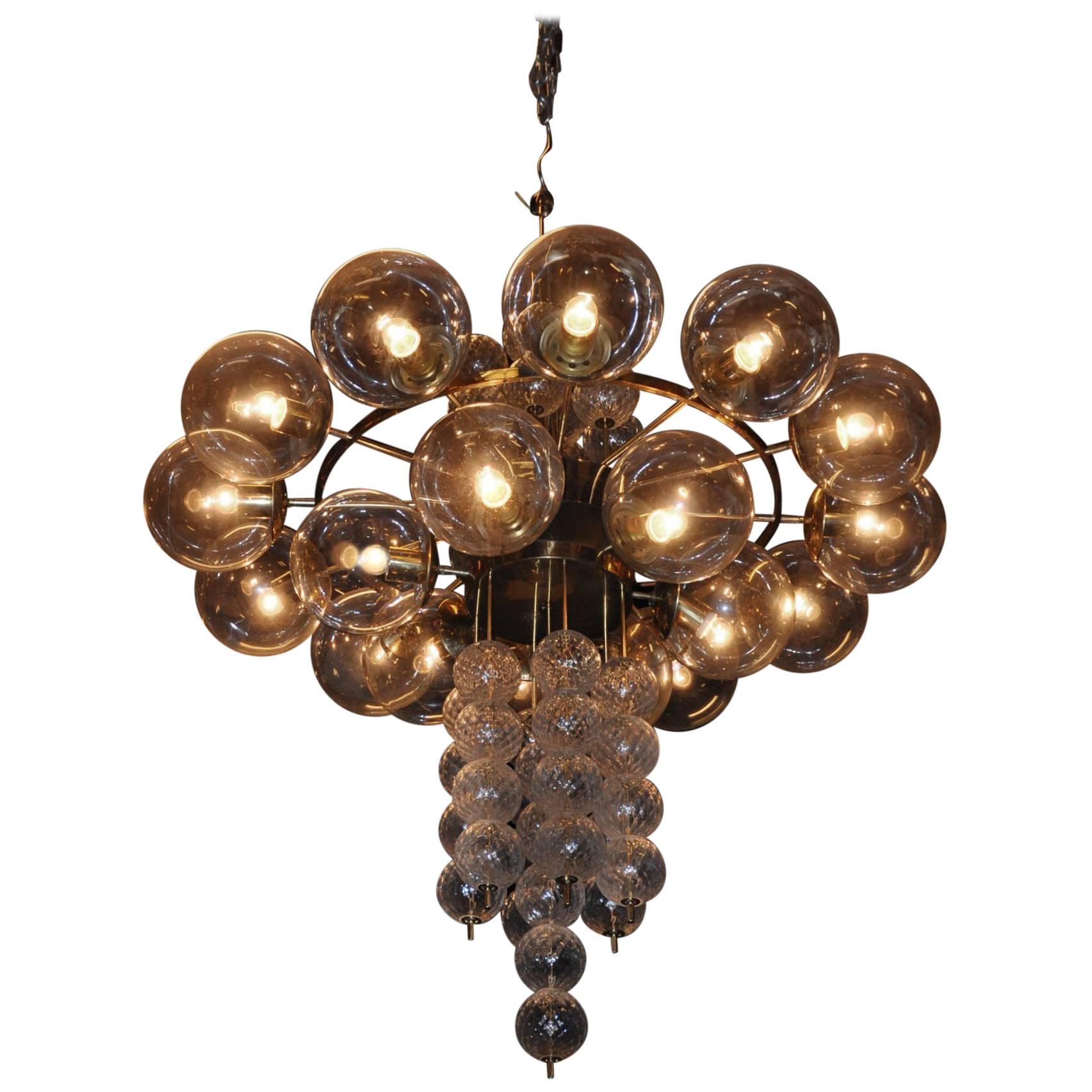 Extremely Large Handblown Glass Chandelier, Czech Republic, 1960s