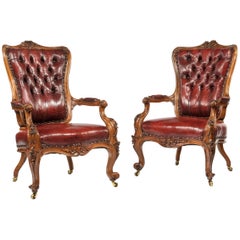 Victorian Walnut Armchairs