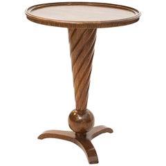 Midcentury brazilian side table in Caviuna with Spiral Base, 1950s