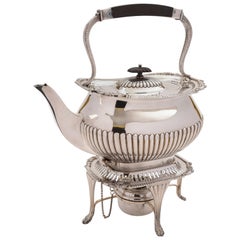 Antique Edwardian Large Silver Plated Kettle on Stand, circa 1905