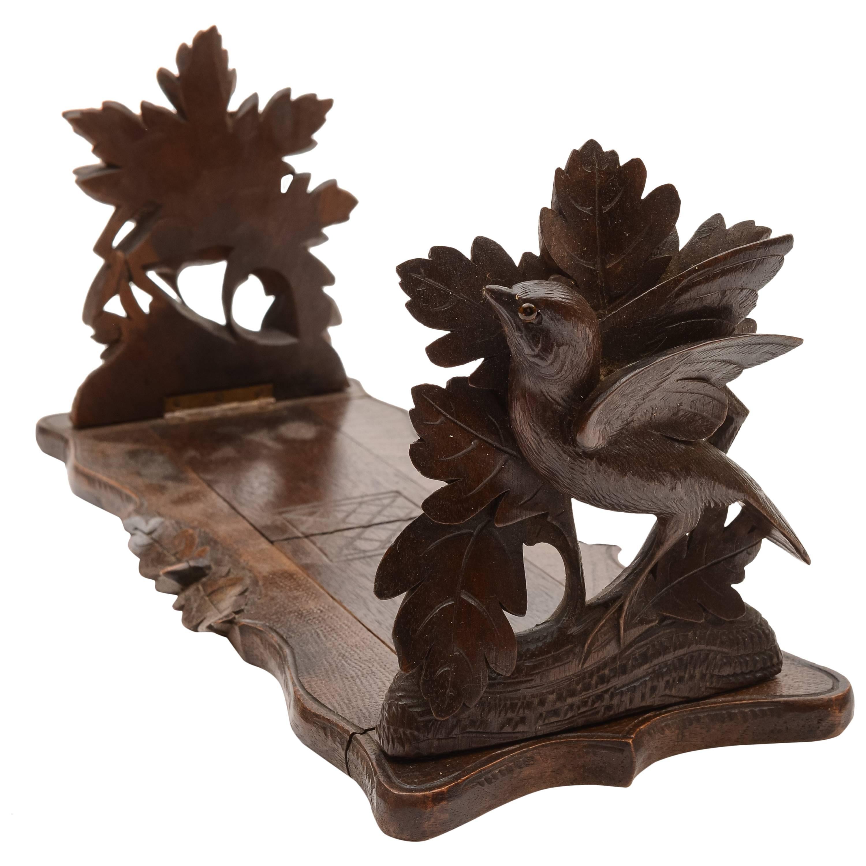 Black Forest Carved Book Rack, circa 1900 For Sale