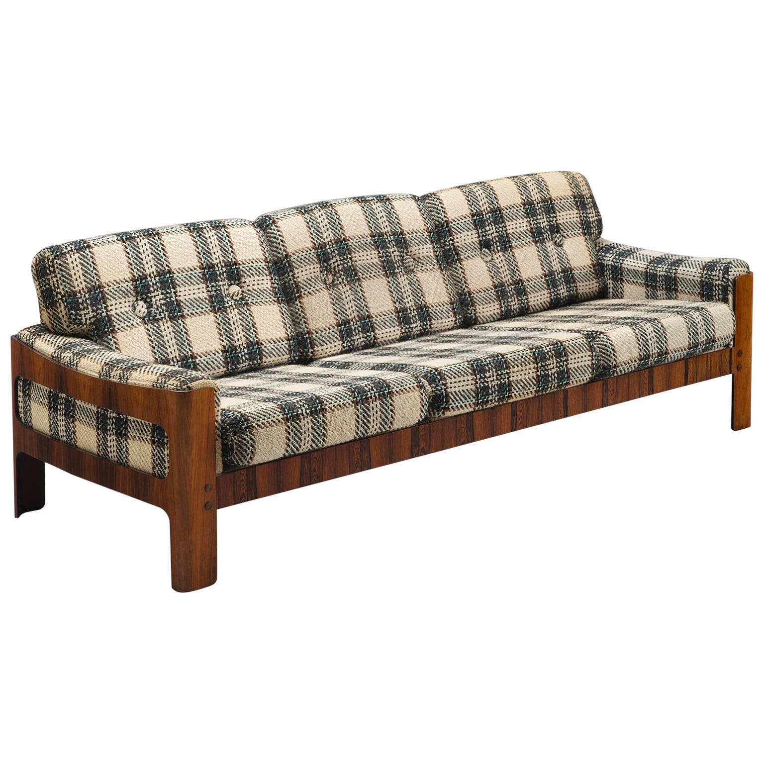 Danish Three-Seater Sofa in Rosewood 