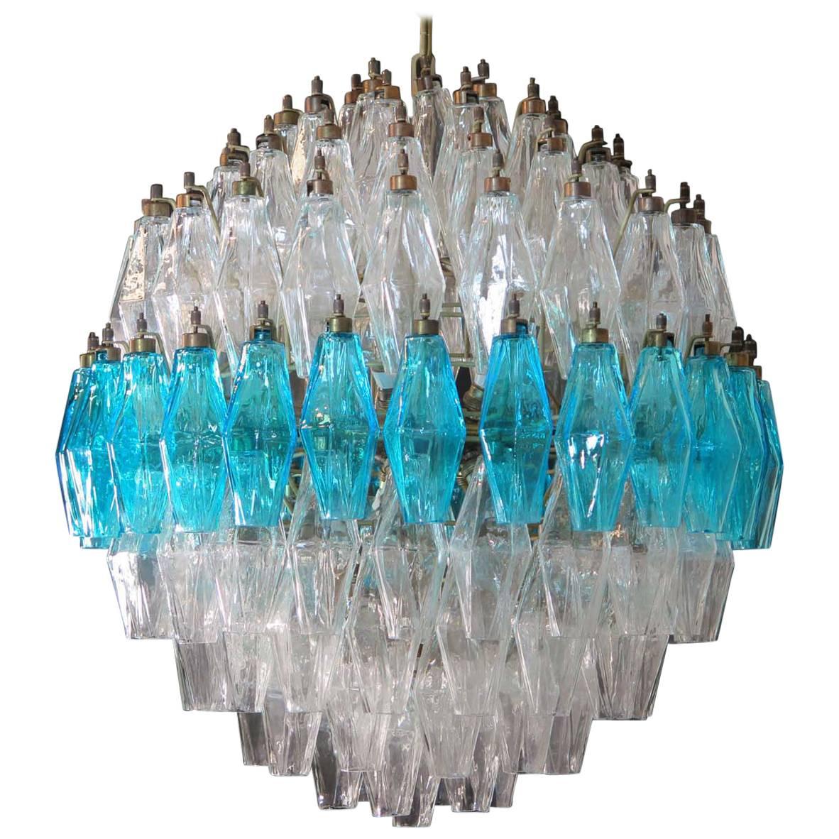  Extraordinary Spherical Poliedri Chandelier,  Murano