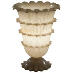 Unusual Alabaster Uplighter in the Form of Palm Leaves