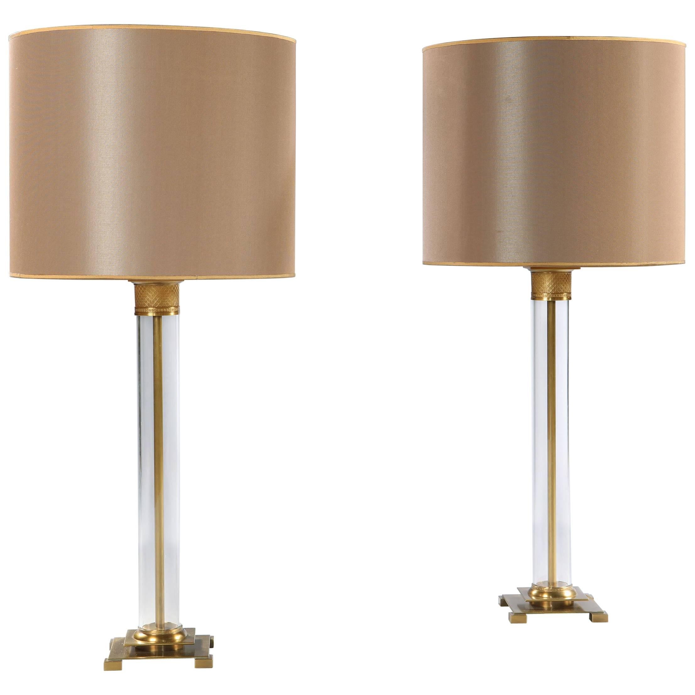 Pair of Perspex Lamps