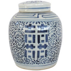 Vintage Chinese Blue and White Ginger Jar