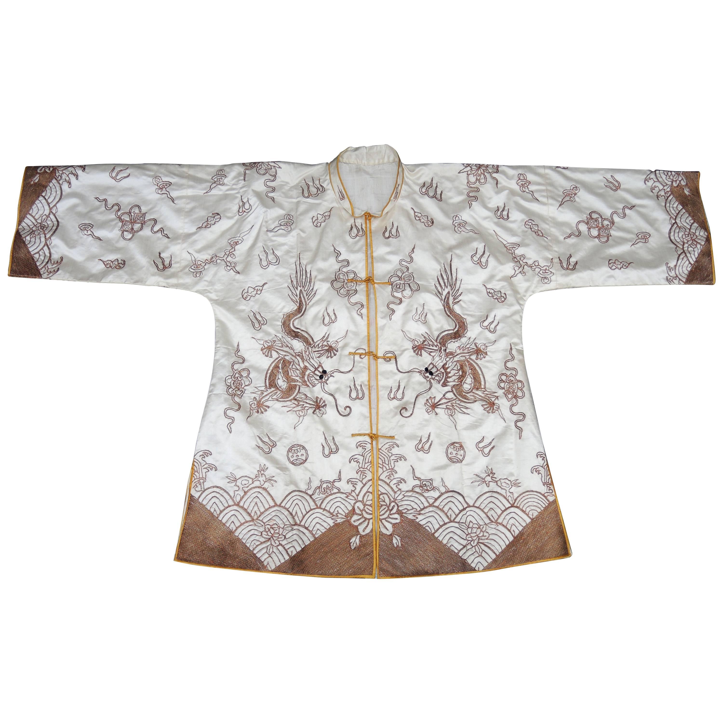 Chinese Silk Gold Embroidered Mandarin Jacket